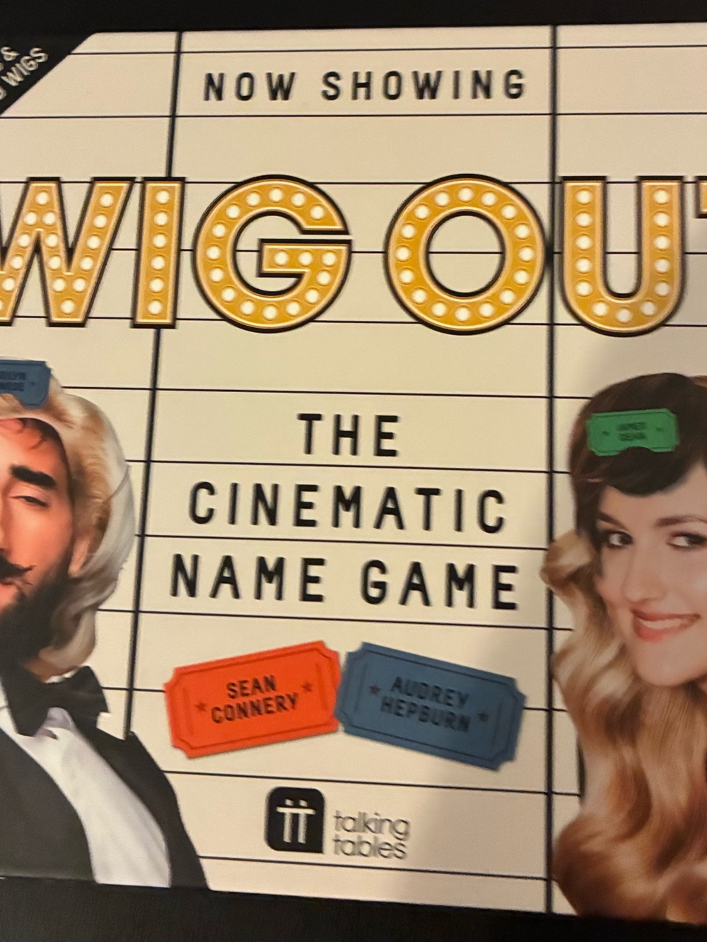 Nostalgia/Vintage Game-Wig Out! The Cinematic Name Game -120 Names & 6 Card Wigs
